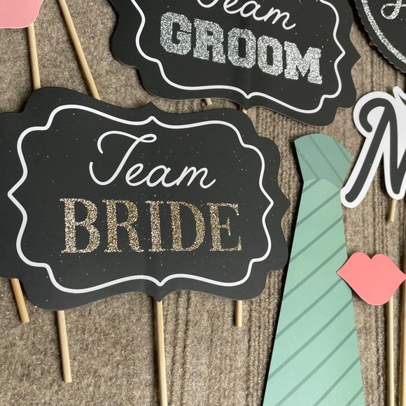Fun & Silly Wedding Photobooth Stick Accessories (24 Pieces Total) - Picture 6 of 9
